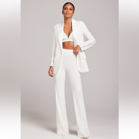 Nadine Merabi - Charlotte White Blazer + Nicole Top + Charlotte White Pants - M - Picture 5 of 16